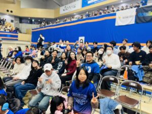 留学生応援団 in 茨城ロボッツ 対秋田戦。応援届いて見事勝利!!