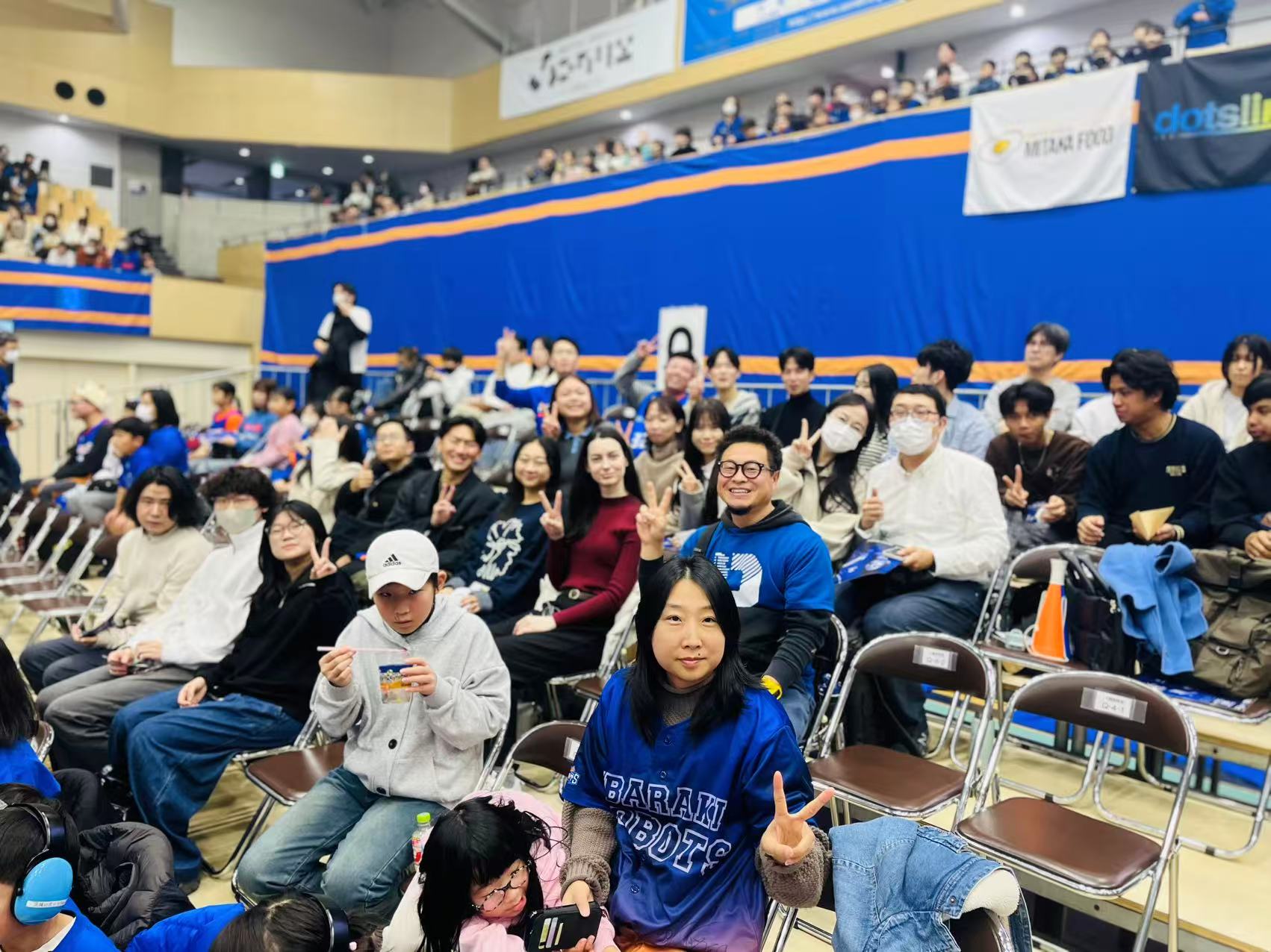 留学生応援団 in 茨城ロボッツ 対秋田戦。応援届いて見事勝利!!